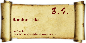 Bander Ida névjegykártya